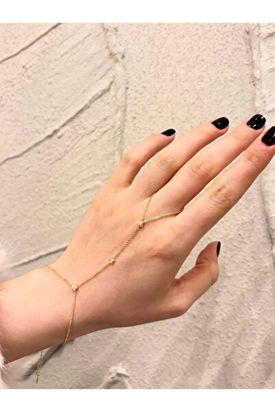 Veralys Atelier GOLD RENK TAŞ DETAYLI YILDIZ FİGÜRLÜ ŞAHMERAN