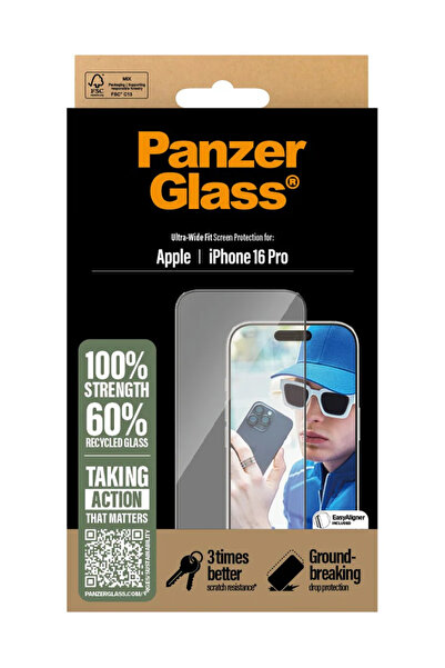 Panzer Glass Protecție ecran PanzerGlass pentru iPhone 16 Pro, cu fixare ultr...