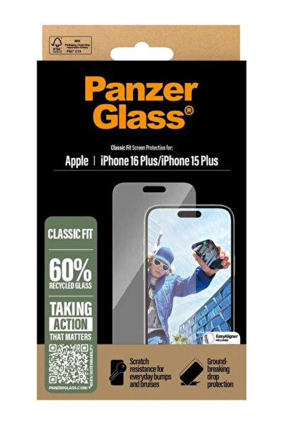Panzer Glass Protector de ecran PanzerGlass pentru iPhone 16 Plus, formă clasică