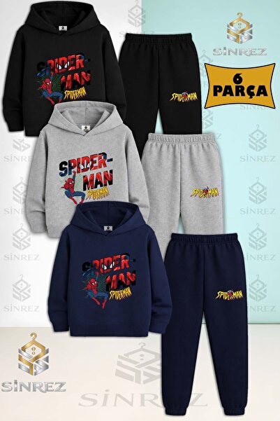 SİNREZ Set de trening cu glugă pentru copii, unisex, SPIDERMAN IN THE SUMMER,...