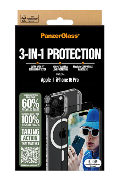 Panzer Glass Pachet de confidențialitate PanzerGlass iPhone 16 Pro 3 în 1