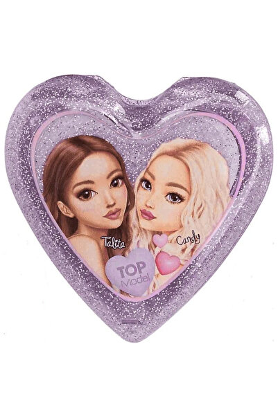 Top Model Topmodel Folding Hairbrush with Mirror Heart Shaped Transparent Ran...