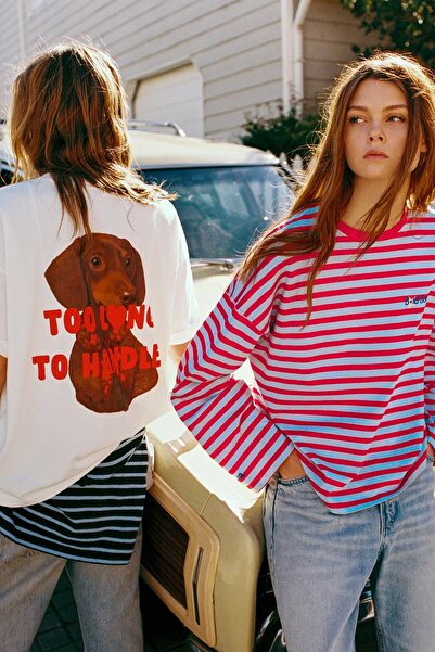 Pull & Bear Köpek grafik baskılı ve yazılı t-shirt