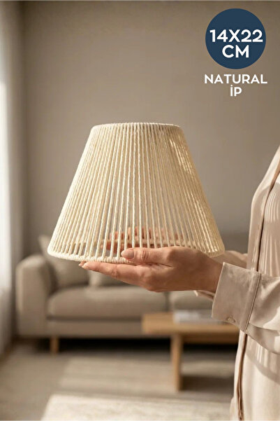 HOMİNG Natural İp El Yapımı Abajur Başlığı