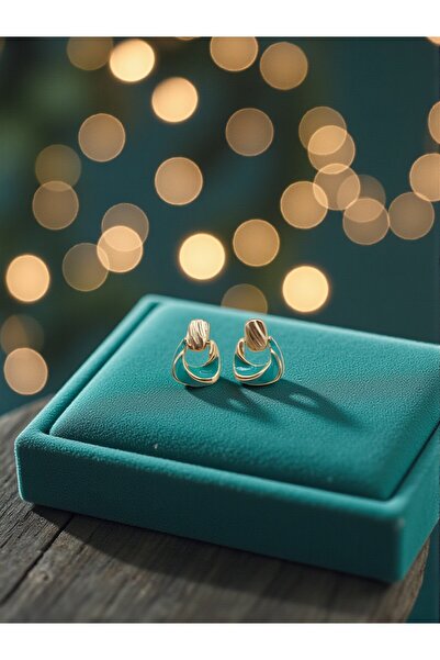 ahsenaksesuar2025 Gold Color Turquoise Enamel Half Hoop Earrings Steel Does N...