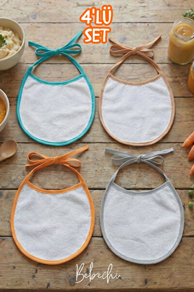Bebechi 4 Adet Erkek Kombin Havlulu Sıvı Geçirmez Alez Kumaş Bağcıklı Bebek Ö...