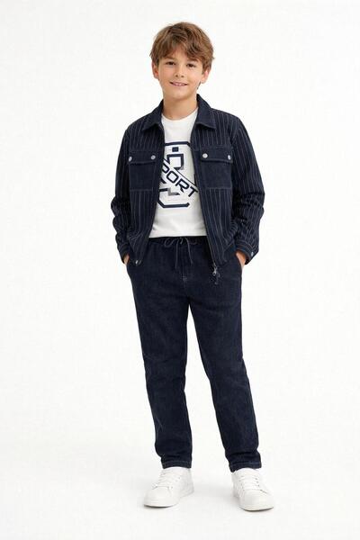 Eficix Costum de sărbătoare din 3 piese pentru băieți, jachetă, tricou, panta...