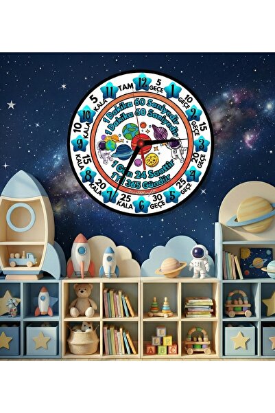 sanatsal şeyler çocuklar için eğitici öğretici ahşap duvar saati