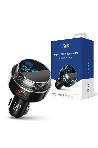 3MK Modulator FM + Încărcător USB dual Hyper, Negru/Argintiu