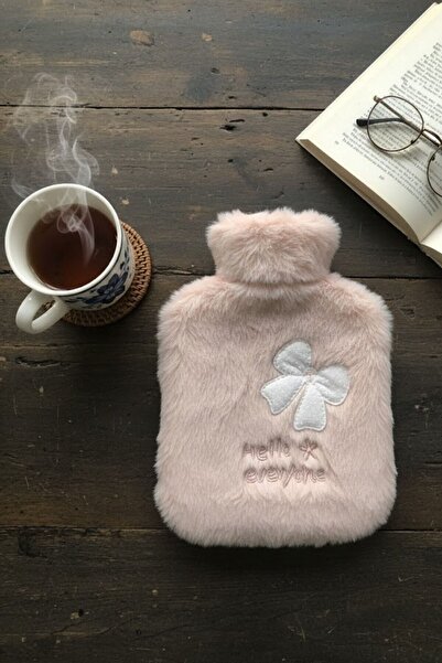 plentiful Hello Everyone Written Ribbon Pink Plush Hot Water Bag 1 Lt – Soft ...