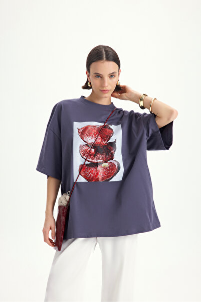 MAI STUDIOS CO. Μπλουζάκι Πομέλο Oversize Καπνιστό