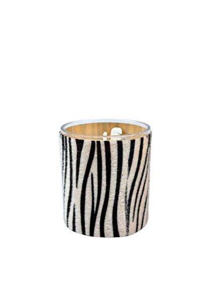 Generic Luxury Candle with Glass Lid in Zebra Print