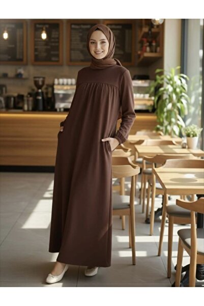 SHİROSA Two-Thread Drawstring Detailed Hijab Dress