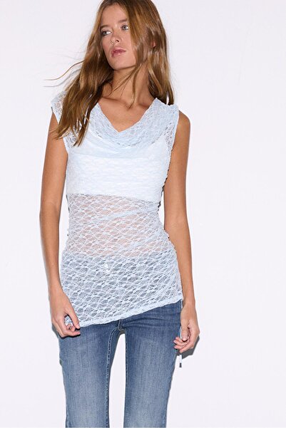 Stradivarius Lace top with side ruching