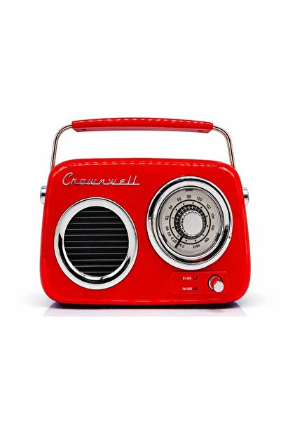 Gereksiz Şeyler Crownwell Radyo Retro Tasarımlı Bluetooth FM Radyo Kırmızı Re...