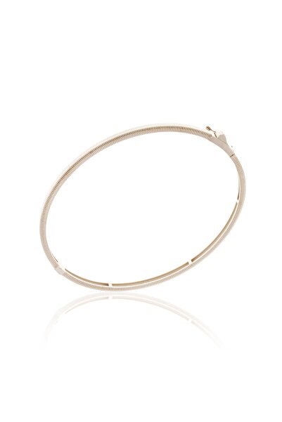 BERK MÜCEVHERAT 14 Ayar Beyaz Altın Ajda Bilezik-5.8 CM