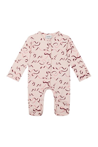 PETIT-ATELlER Baby Ribbon Bow Footed Sleepsuit , Sweet Colorful Printed Soft ...