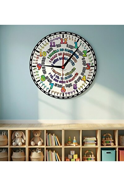 sanatsal şeyler Çocuklar için eğitici öğretici ahşap duvar saati