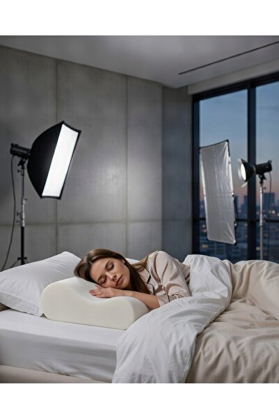 İz Home İz Studio Visco Yastık | Hafızalı Visco Sünger | Progressive Pillows | Çift Boyun Destekli