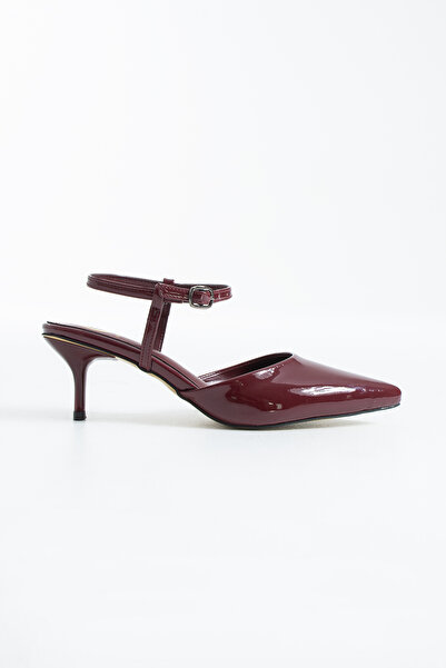 Pazzyonez Lorena Women's Burgundy Patent Leather Mini Pointed Toe Graduation ...