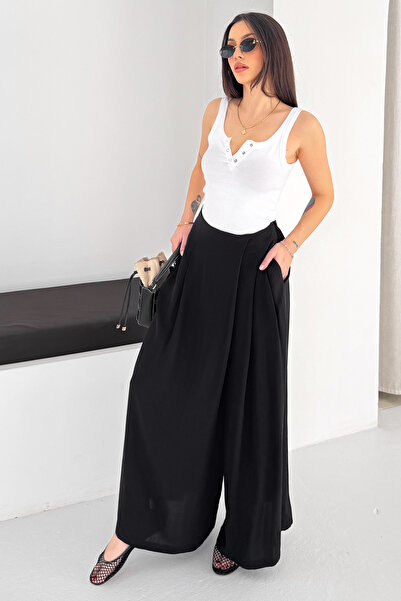 Noa&Noa Pantaloni Palazzo cu aspect de fustă – Black Flow