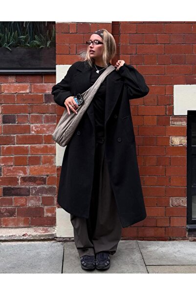 Butik Allbucks Bersh Ka Wool Content Low Shoulder Long Coat Abbrs3766