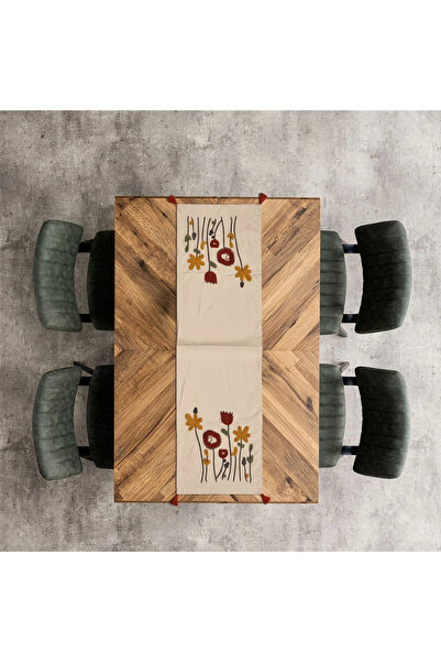 Shopyteks 100% Cotton Linen Bohemian Punch Embroidered Table Runner – 30X140 ...