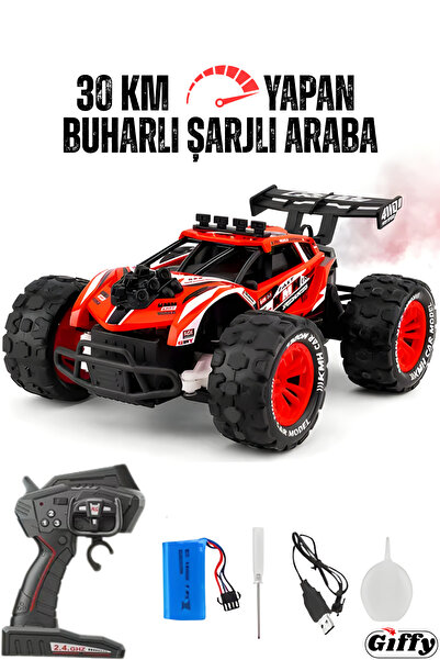 giffy Oyuncak 30 KM Hızlı 4x4 Şarjlı Uzaktan Kumandalı RC Araba Buharlı 3 Kad...