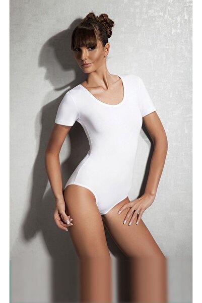 Doreanse Women's Modal-Cotton Short Sleeve Round Neck White Bodysuit