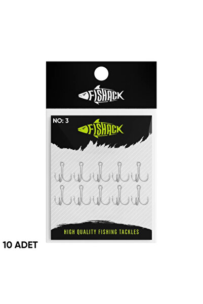 Fishack Üçlü İğne - Nikel Üçlü Kanca - 3210 - 10 Adet - No: 3