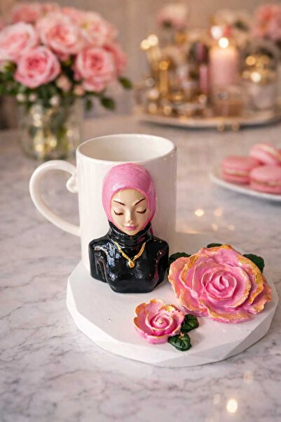 e&e süs dükkanı Model of a Coffee Cup with a Hijab Design, Gift-Giving Model
