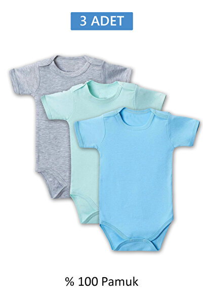 Mestore Multi-Colored Half Sleeve Bodysuit for Children 2-7 Years Old (3 Piec...