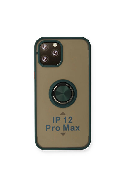 eco port جراب آيفون 12 برو ماكس غطاء سيليكون مونتريال مع حلقة - أخضر