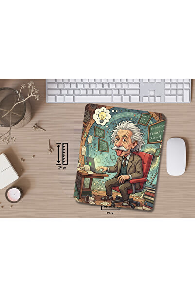 IVART Albert Einstein Patterned Rectangular Mouse Pad with Wrist Support
