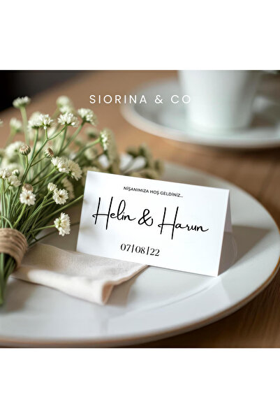 Siorina Co & Event Nişan Düğün Söz Masa İsim Kartı Kişiselleştirilebilir - 10...