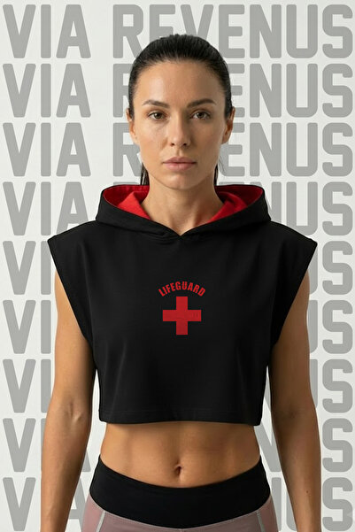 Vordevia Lifeguard / Cankurtaran Αθλητικό γυναικείο crop top με στάμπα μπροστ...