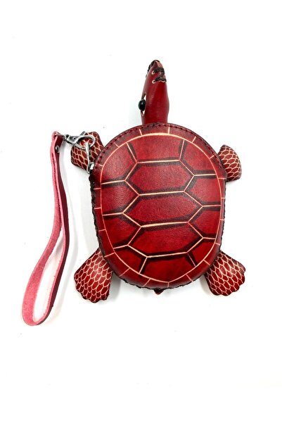 MD Moda Accessories Handmade Leather Keychain with Turtle Figure / Mini Zippe...