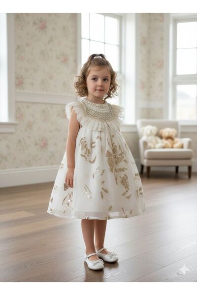 Pyramid masterpieces Girls' dress with luxurious embroidery