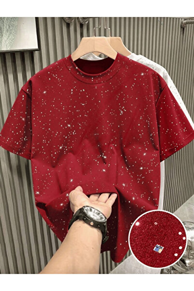 Gofeel Ophella Sim Detaylı Parıltılı Unisex Oversize Kalıp T-shirt