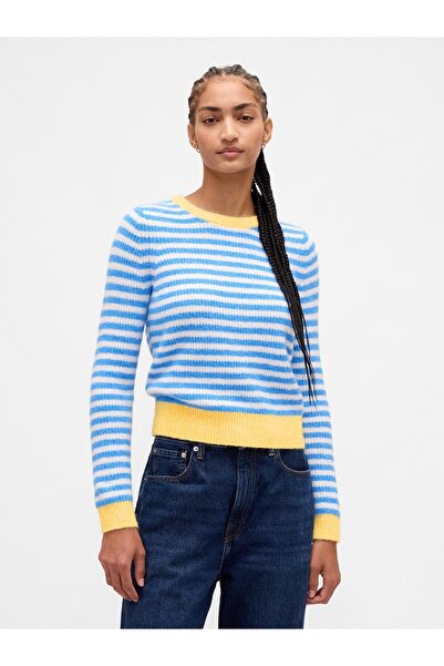 GAP Kadın Açık Mavi CashSoft Bisiklet Yaka Kazak