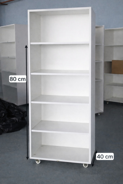 TEKNOMOVA Modern 4 Raflı Tekerlekli Çok Amaçlı Dolap – 80x40 cm