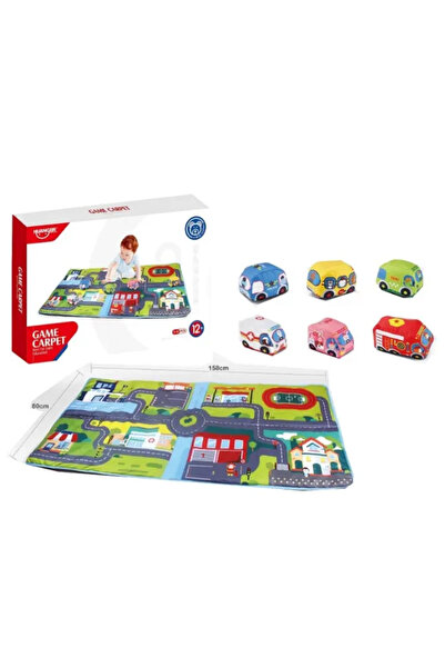 huanger - سيارة قماشية + سجادة لعب، مع صندوق