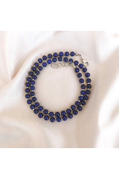 Taşmir Lapis Lazuli Natural Stone Necklace - Stainless Steel Accessories