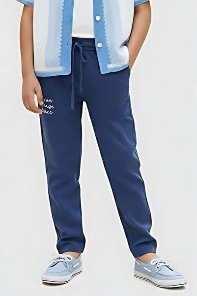 Alesaei-mondo tondo (Boys' navy blue athletic pants with a comfortable fit -4...