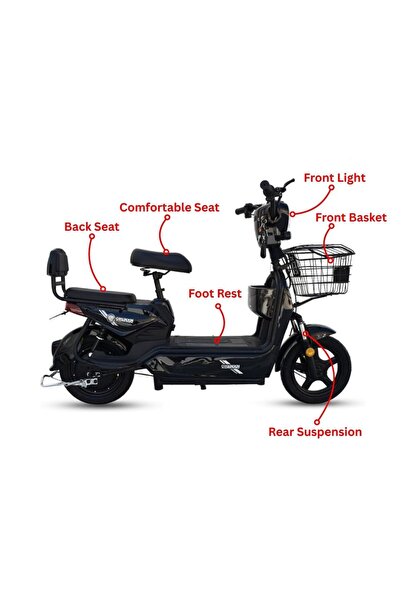 Generic Retro Scrambler Electric Bike - 20" Fat Tires, Dual Suspension & Removable Battery Moto-Style E-Bike