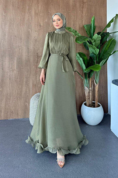 Hazamoda Grass Green Evening Dress Mint