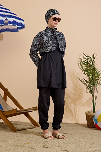 GAVLİA Women's Hijab Swimsuit 3-Piece Set - Full Coverage with Zipper..