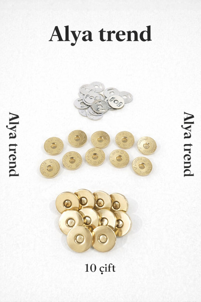 Alya trend Bag Magnet Snap Fasteners Light Gold Magnetic Snap Fasteners 10 Pairs