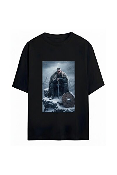 SVART WEAR تي شيرت فيكتينغز مطبوع للجنسين مقاس كبير مصنوع من القطن بنسبة 100%
