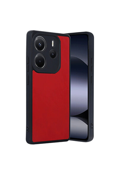 eco port غطاء جلدي أرس لهاتف ريدمي نوت 14 4G - أحمر